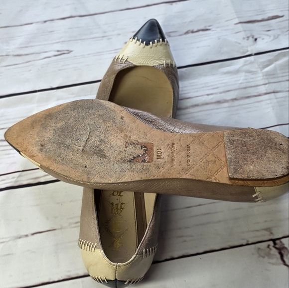 L.A.M.B Diamond Pointed Stitched Patchwork Color Block Flats 10 - Picture 5 of 5